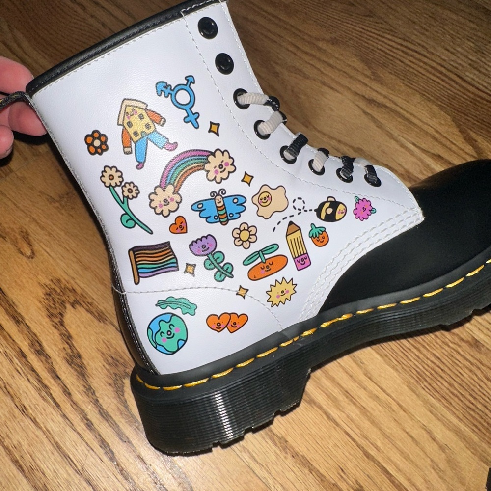 Dr. Martens Colorful Graphic Combat Boots - Picture 5 of 11